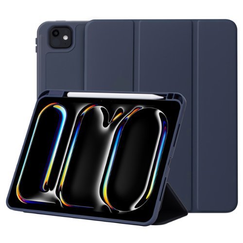 Vena - For Apple iPad Pro 11 Inch Case with Pencil Holder, iPad Pro M4 11 Inch Case Cover (2024) with Slim Trifold Stand - Blue-Front_Standard 