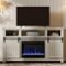 Bestier - 60" Gaming TV Stand with Electric Fireplace Farmhouse Slinding Door Entertainment Center For UP to 70" - White Wash-Front_Standard