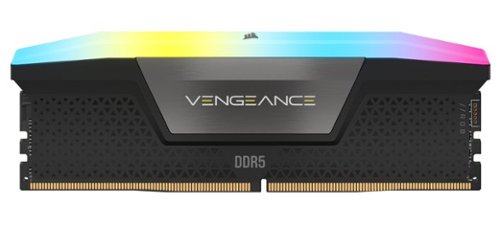 CORSAIR - VENGEANCE RGB 32GB (2PK 16GB) 5600MHz DDR5 C36 Desktop Memory Kit - Black-Front_Standard 