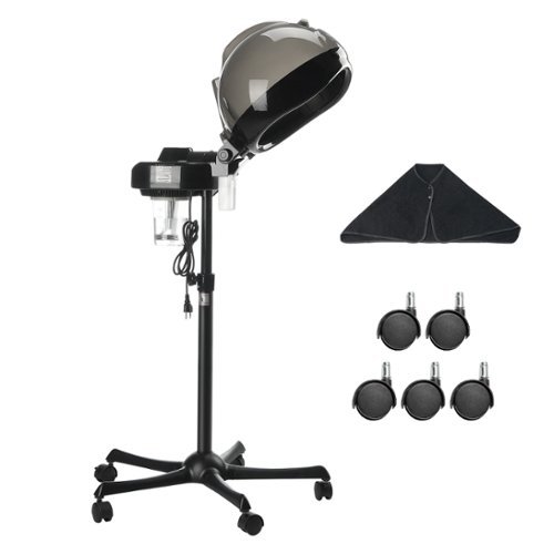 VEVOR - Ionic Hair Steamer with Dual Modes, 11.81-inch Hooded, Adjustable Stand & Timer - Black-Front_Standard 