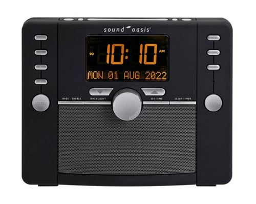 Sound Oasis - Deluxe White Noise & Tinnitus Sound Machine, Bluetooth, 288 Soothing Sounds, Clock Radio, Better Sleep - Black-Front_Standard 