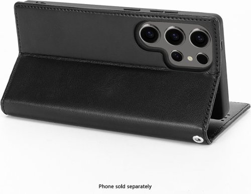 SaharaCase Indy Series Leather Folio Wallet Case for Samsung Galaxy S25 Ultra - Scorpion Black GLOBAL SHIPPING