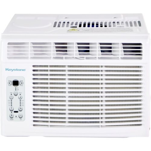 Keystone - 8,000 BTU 115V Window Air Conditioner with 3,500 BTU Supplemental Heat Function - White-Front_Standard 