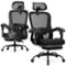 CloudRest Pro - High-Back Office Chair with Adjustable Lumbar Support Ergonomic Mesh Gaming Chair - Black-Front_Standard