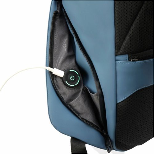 Swissdigital Design LAMONE L LED TSA-Friendly Water-Resistant Backpack With USB Charging Port  RFID Protection and Fits Up to 16″ Laptop - Dark Blue BUY IN AUSTRALIA