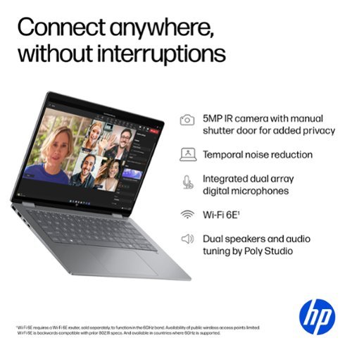 HP OmniBook X Flip 2-in-1 - Copilot+ PC - 14 2K Touch-Screen Laptop - AMD Ryzen AI 7 - 24GB Memory - 1TB SSD - Meteor Silver GLOBAL SHIPPING