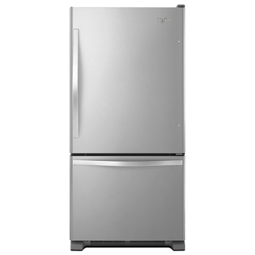  Whirlpool - 33-inches wide Bottom-Freezer Refrigerator with SpillGuard Glass Shelves - 22 cu. ft - Stainless Steel