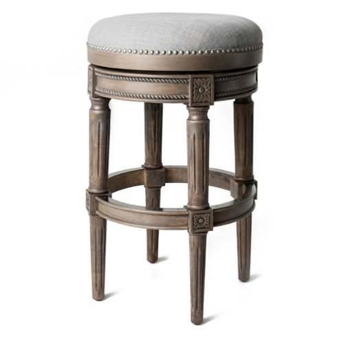 Maven Lane - 31" Pullman Backless Bar Stool In Finish With Fabric Upholstery - Reclaimed Oak-Front_Standard 