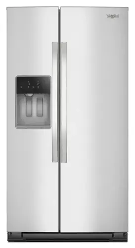 Front. Whirlpool - 20.85 Cu. Ft. Side-by-Side Counter-Depth Refrigerator with In-Door Ice & Water - Fingerprint Resistant Stainless Finish.