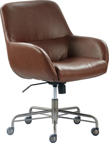 Finch - Forester Modern Bonded Leather Office Chair - Cognac Brown-Front_Standard 