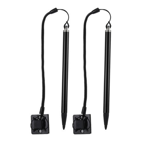 Unique Bargains - 2pcs Resistive Touch Screens Pen Spring Resistance Pen for Car Navigation GPS POS - Black-Front_Standard 