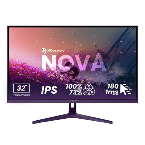 Arozzi - – Nova 32" IPS QHD 180Hz Gaming Monitor – - Purple-Front_Standard 
