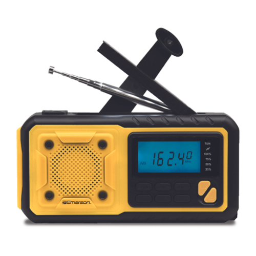 Emerson - Emergency AM / FM Radio with Weather Band / Flashlight / Power Bank - Yellow-Front_Standard 