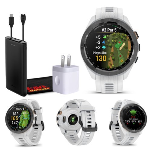 GARMIN 体重計 ホワイト スクエア Bundle Garmin Approach S70 42MM Fitness Tracker Watch GPS Golf