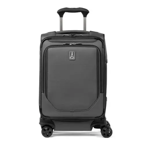 Front. Travelpro - Travelpro Crew Classic Lightweight Softside Expandable 20" Carry On Spinner - Titanium Grey.