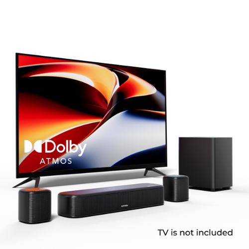 Ultimea - Aura A50 5.1ch Sound Bar Dolby Atmos, Surround Sound System for TV, HDMI/Bluetooth, 280W - Black-Front_Standard 