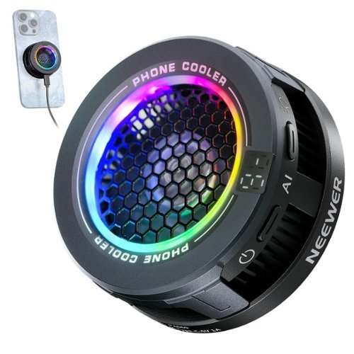 Neewer - Magnetic Phone Cooler with RGB Fan - Low Noise USB Cooling for iPhone, Samsung & iPad Gaming-Front_Standard 