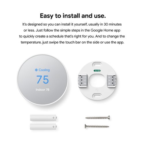 Google Nest Thermostat - Programmable Wi-Fi Smart Thermostat - Snow BUY ONLINE