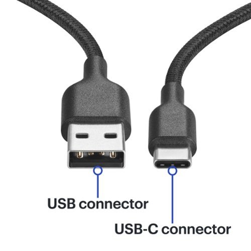 Best Buy essentials™ 6' USB-C to USB Braided Charge-and-Sync Cable - Black SHOP ONLINE