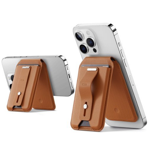 ESR Gear MagSafe Vegan Leather Wallet Stand with FindMy for iPhone 16, 15, 14, 13 Pro, Pro Max, & Mini - Brown WORLDWIDE DELIVERY