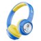 Contixo - Kids Bluetooth Wireless Headphones, Fun Designs, Safe Volume Limiter, LED Lights, Foldable, Mic - Blue-Front_Standard