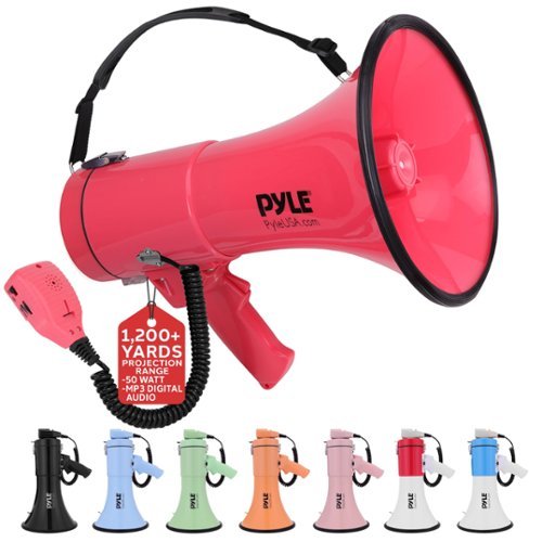 Pyle - 50W Megaphone Bullhorn - Portable, Automatic-Front_Standard 