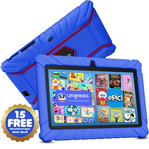 Contixo - V8 Kids Tablet 32GB, 7” WiFi Learning Device with Parental Controls, Shockproof Case, Epic! & LingoKids Apps - Dark Blue-Front_Standard 