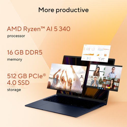 ASUS Vivobook 16 16 FHD+ Laptop - Copilot+ PC - AMD Ryzen AI 5 340 with 16GB Memory - 512GB SSD - Quiet Blue WORLDWIDE DELIVERY