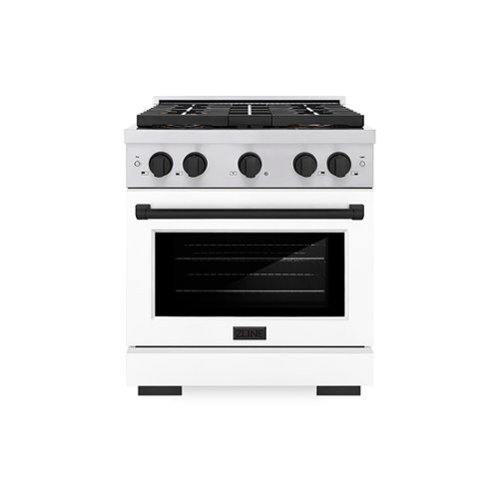 ZLINE - Autograph 30 in. 4.2 cu. ft. Freestanding Paramount Gas DuoPro Range with Matte Black Accents - White Matte