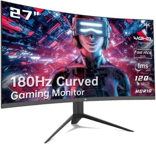 KTC - 27-inch Gaming Monitor 1440P, 1500R Curved, 180Hz Refresh Rate, FreeSync Premium, 1ms Response - Black-Front_Standard 