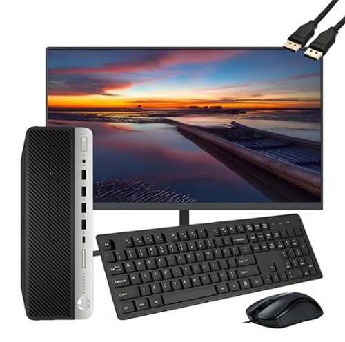 Dell - Refurbished Excellent - HP ProDesk 600 G3 SFF Desktop PC Combo, Intel Core i5-6500 3.2GHz, 16GB DDR4 RAM, 256GB SSD, 21.5" FHD Monitor, WIN11PRO - Black-Front_Standard 