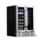 NewAir - 24" Built-in Dual Zone 18 Bottle and 58 Can Wine and Beverage Fridge with French Doors & Chrome Shelves - Stainless Steel-Front_Standard
