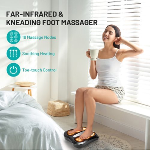 Costway Foot Massager with Shiatsu Heated Electric Kneading Foot & Back Massager Black - Black WORLDWIDE DELIVERY