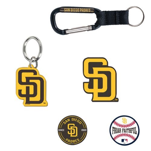 WinCraft - San Diego Padres 5-Pack Key Ring and Fridge Magnet Set - Multicolor-Front_Standard 