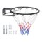 VEVOR - Basketball Rim, Wall Door Mounted Basketball Hoop, Heavy Duty Q235 Basketball Flex Rim Goal Replacement with Net - Black-Front_Standard