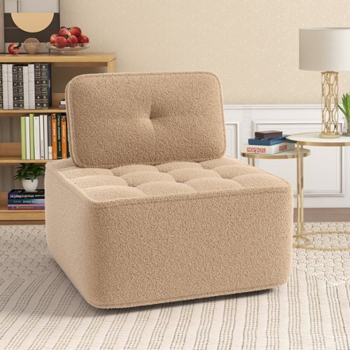 Bestier 29" Sofa Chair, Sectional Sofa Couch, Sherpa Single Seat Sofa Accent Chair, Armless Couch - Brown