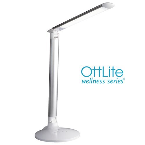 OttLite Command LED Desk Lamp with Amazon Alexa and Google Home Voice Assistant - Silver BUY IN DUBAI
