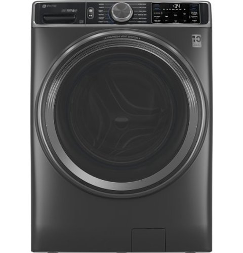 GE Profile - 5.5 Cu. Ft. High Efficiency Stackable Smart Front Load Washer with Steam and UltraFresh Vent System Plus With OdorBlock - Carbon Graphite
