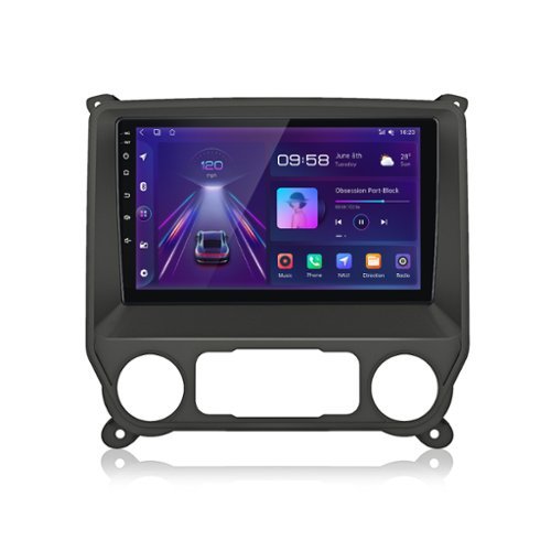 Junsun - 10" 8 Core carplay 6+128GB Android 15 For Chevrolet Silverado 2013-2019 Car Stereo Radio GPS Navi BT WIFI RDS SWC FM - Black-Front_Standard 