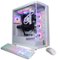 CyberPowerPC - Gaming Desktop - AMD Ryzen 7 8700F - AMD Radeon RX 9060 XT 16GB - 32GB DDR5 - 2TB PCIe 4.0 SSD - White-Front_Standard