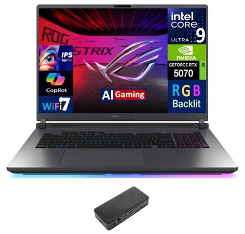 ASUS - ROG Strix G18 Laptop 18 WQXGA (Intel Ultra 9- 275HX, 64GB DDR5, 4TB PCIe SSD, Win 11 Pro) - Gray-Front_Standard 
