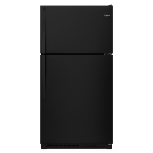 Whirlpool - 20.5 Cu. Ft. Top-Freezer Refrigerator with Frameless Glass Shelves - Black-Front_Standard