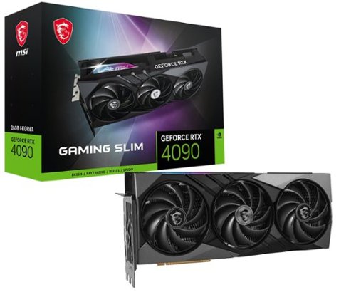 MSI - NVIDIA GeForce RTX 4090 GAMING SLIM 24G - 24GB DDR6X PCI Express 4.0 Graphics Card - Black