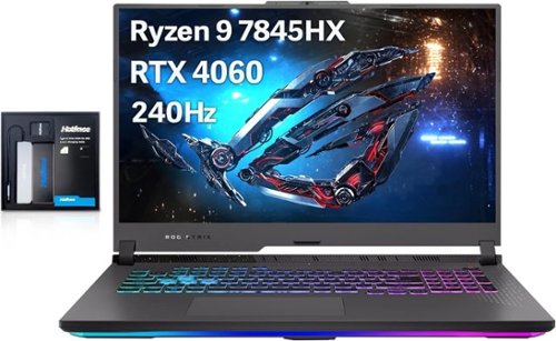 ASUS - ROG Strix G17 QHD 240Hz Gaming Laptop,Ryzen 9-7845HX,RTX 4060,64GB RAM,4TB SSD+128GB Dock Station,Win 11 Pro - Gray-Front_Standard 