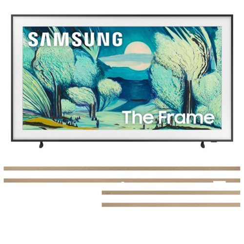 Samsung - QN65LS03FAFXZA 65" The Frame QLED 4K Smart TV with a VG-SCFF65TKBZA Customizable Bezel - Modern Teak (2025)-Front_Standard 