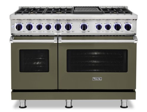 Viking - 48"W./24"D. Dual Fuel Sealed Burner Range-6 Burners/Griddle - Martini-Front_Standard 