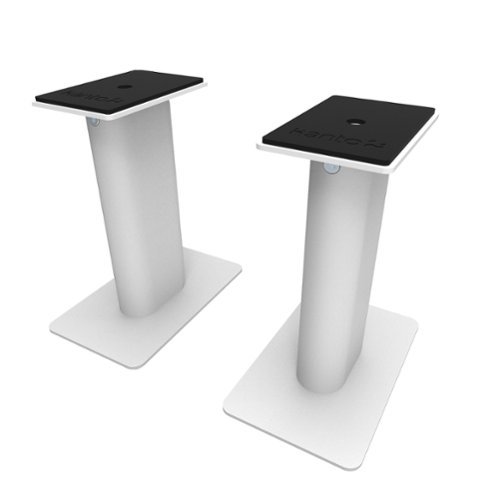 Kanto - 9" Universal Desktop Speaker Stands with Cable Management, Pair - White-Front_Standard 