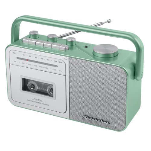 Studebaker - SB2130TS Portable Cassette Player/Recorder with AM/FM Radio - Teal-Front_Standard 