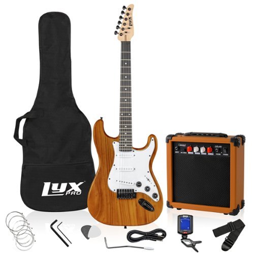 Lyxpro - Electric Guitar Kit, 39” Electric Guitar with Amp & Electric Guitar Accessories - Mahogany-Front_Standard 