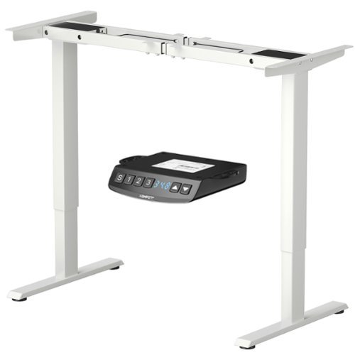 Costway - Electric Adjustable Standing up Desk Frame Dual Motor w/Controller - White-Front_Standard 